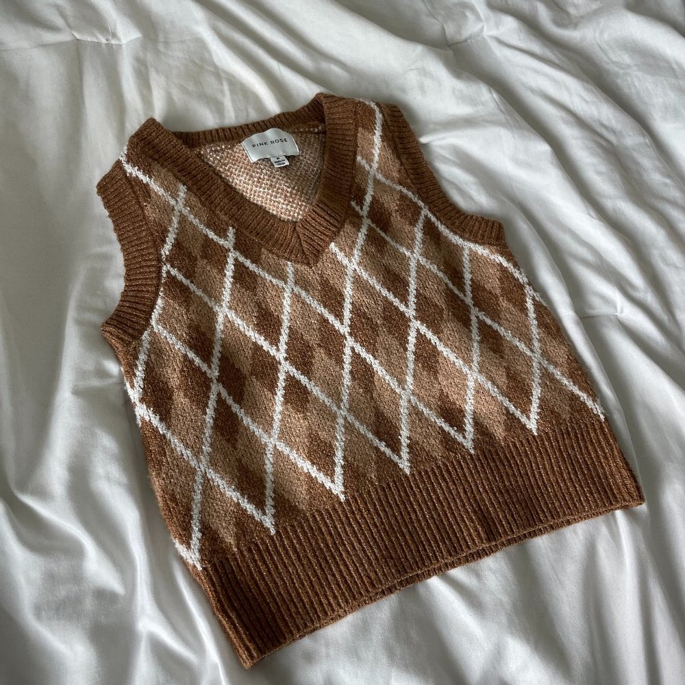 Pink Rose Sweater Vest